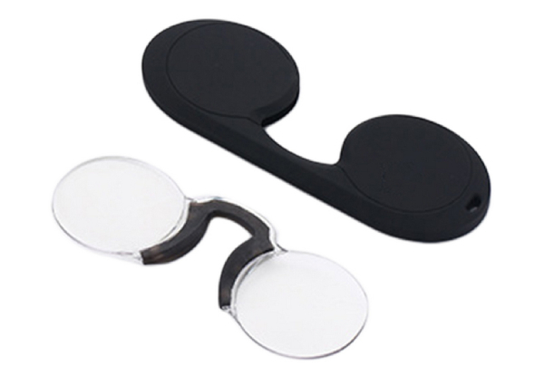 One-Pack Armless Nose Clip Reading Glasses - Five Lens Powers Available & Option for Two-Pack