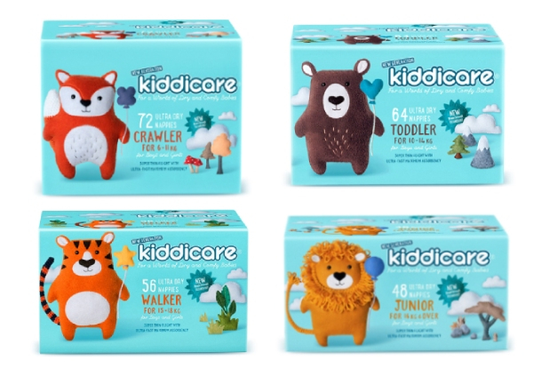Kiddicare Nappies Range - Four Sizes Available & Option for Two-Pack