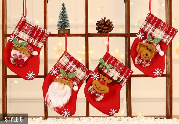 Four-Piece Christmas Stockings Classic Kit Decor - Available in Eight Styles & Three Sizes