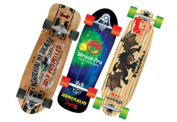 Adrenalin Skateboard Range - Three Designs Available