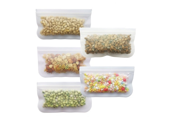 Five-Pack Reusable Food Storage Bags - Two Sizes Available & Option for Ten-Pack