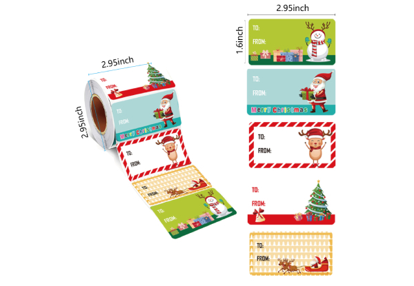 500-Piece Christmas Gift Label Stickers