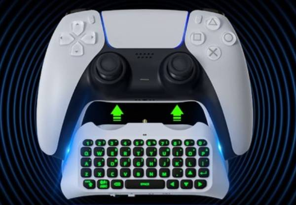 Wireless Keyboard with Green Backlight Compatible with PS5 Controller