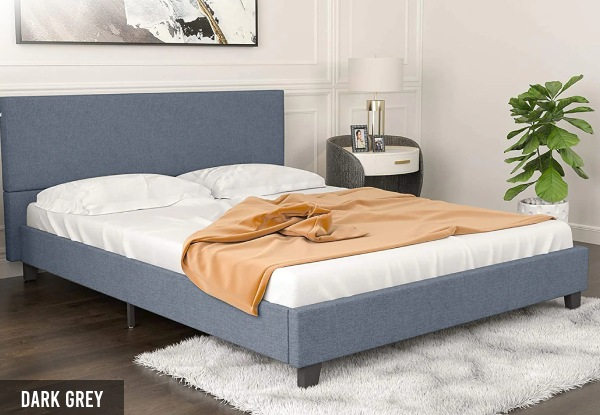 Banff Linen Bed Frame with Headboard - Available in Four Colours & Two Sizes