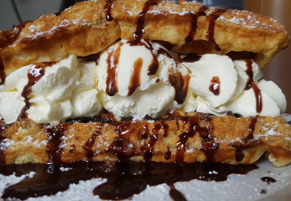 Two Fresh Belgian Waffles incl. Deep South Ice Cream - Contactless Pick-Up