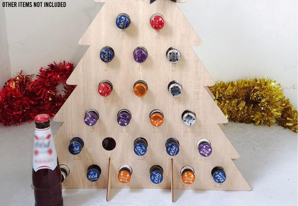 Christmas Advent Calendar Mini Wine Bottle Rack - Option for Two