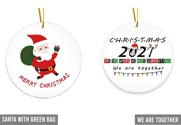 Two-Pack Christmas Tree Ceramic Ornaments - Option for Four