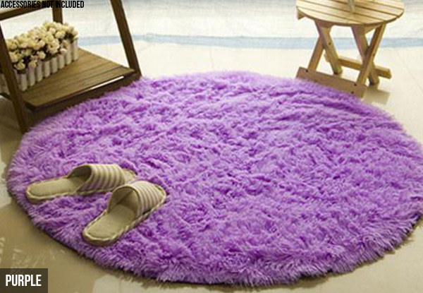 Round Indoor Shaggy Rug - Six Colours Available