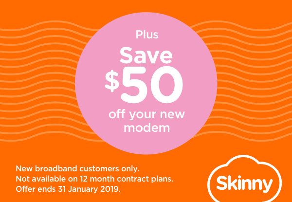 Get $50 off with Skinny 4G Wireless Broadband!