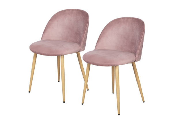 Four-Pack Pink Velvet Chairs