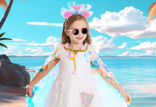 Nine-Piece Mermaid Princess Dress-Up Cape Kit - Option for Two Kits