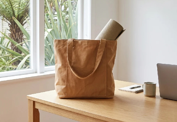Canvas Yoga Mat Storage Bag with Inner Pocket