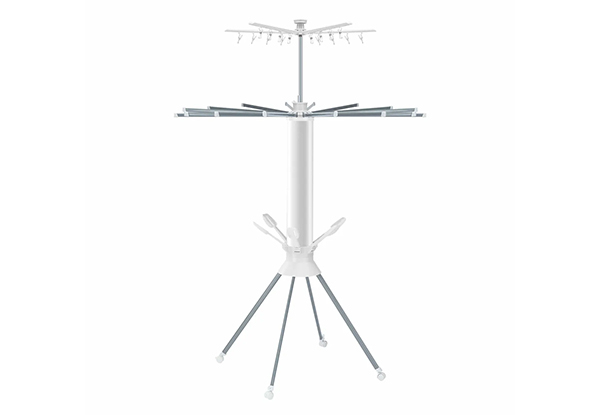 Outdoor Three-Tier Foldable Clothes Drying Rack with Wheels