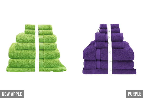 Kingtex Seven-Piece Towel-Bath Sheet Set - 10 Colours Available