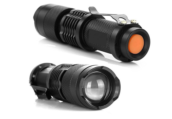 Two-Pack of LED Zoomable Focus Bright Flashlights - Option for Five-Pack Available with Free Delivery