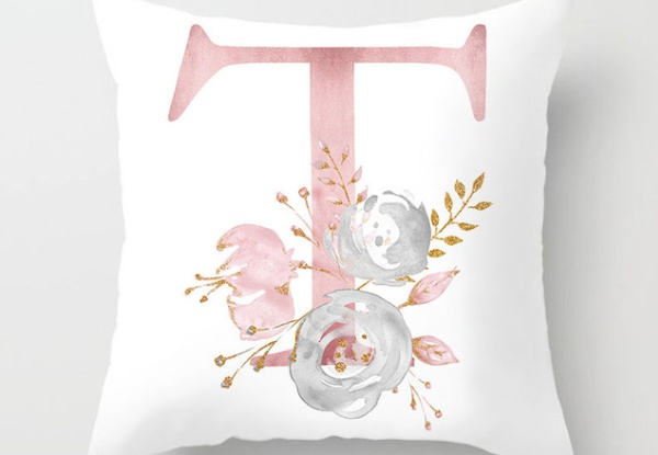 Pink Letter Decorative Pillow Covers - Option for One Letter or Four Letters