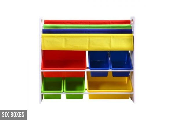 Kids Toybox Shelf Rack - Option For Six or Nine Boxes