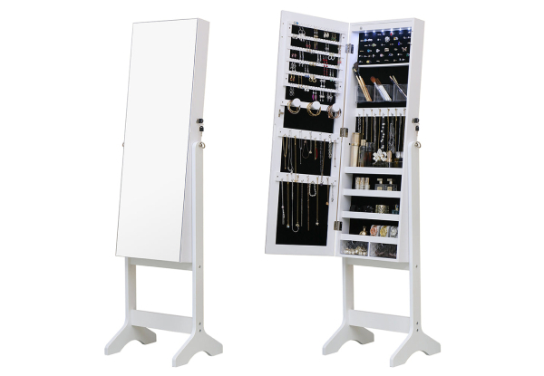 Standing Jewellery Cabinet with Full Body Mirror