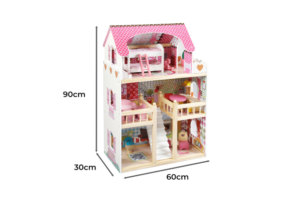 Bopeep Kids Wooden Three-Floor Doll House