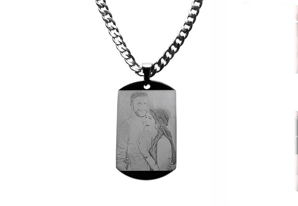 Titanium Steel Engraved Personalised Necklace