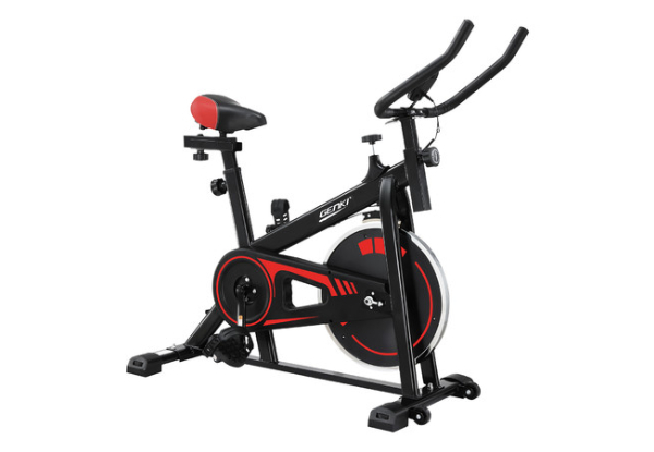 Genki Stationary Exercise Spin Bike with Adjustable Belt Drive