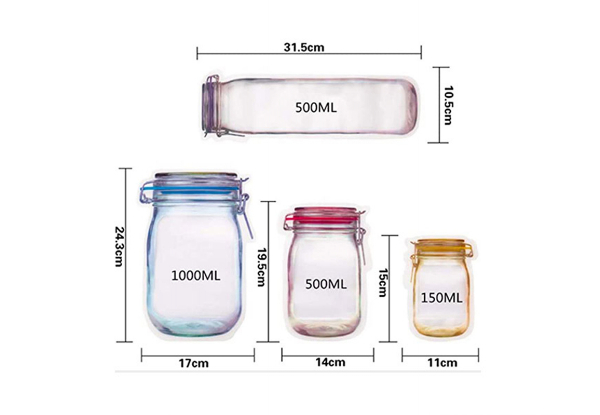 Reusable Mason Jar Ziplock Food Bags - Available in Two Options