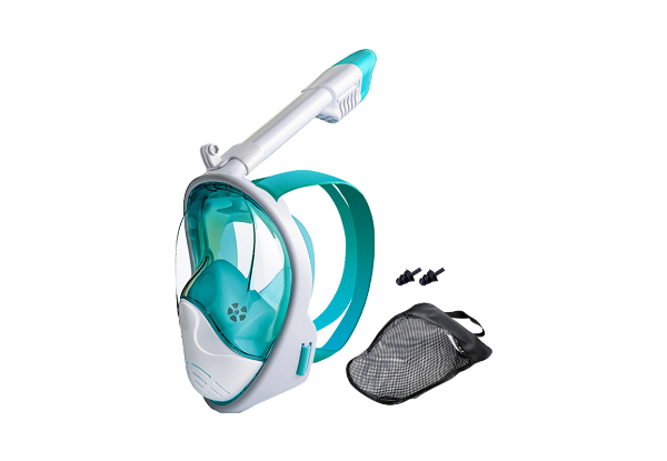 Anti-Leak Full Face Snorkel Mask - Available in Four Colours, Two Sizes & Option with Diving Waist Bag