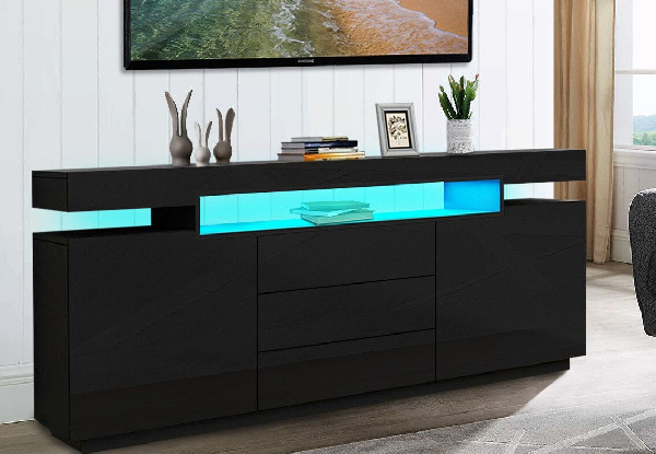 Corner LED TV Stand with Three-Drawer Storage - Two Colours Available