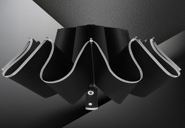 Reflective Strip Reverse Folding Umbrella - Four Colours Available