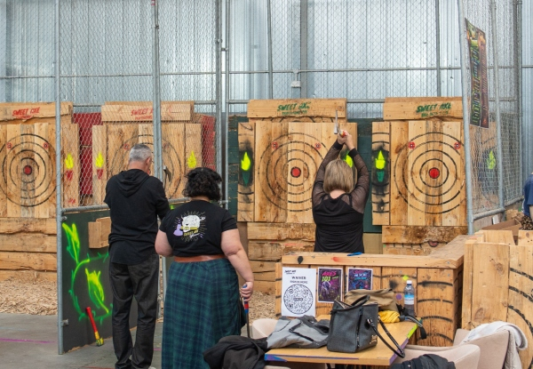 One-Hour Sweet Axe Throwing Experience & Pizza at Te Aro Brewing Company - Options for Two, Four or Six People