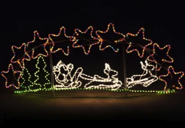 Santa Sleigh Skyline Silhouette