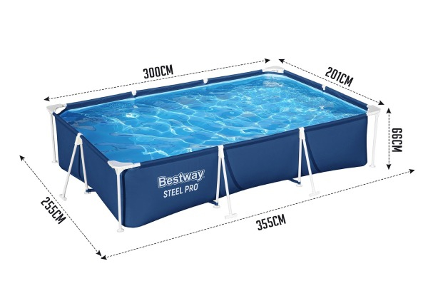 Bestway Steel Pro Frame 300x201x66cm Rectangular Above Ground Swimming Pool