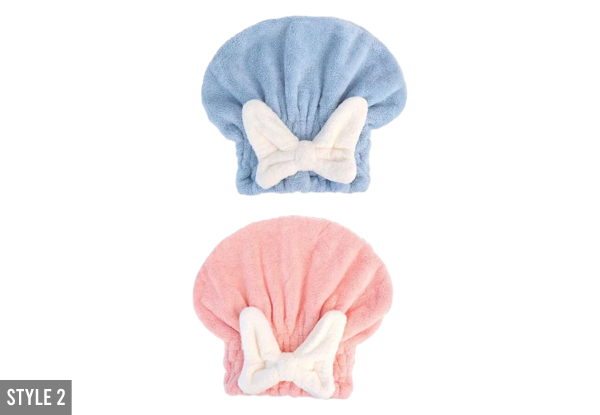 Two-Piece Fast Drying Hair Towel - Two Styles Available