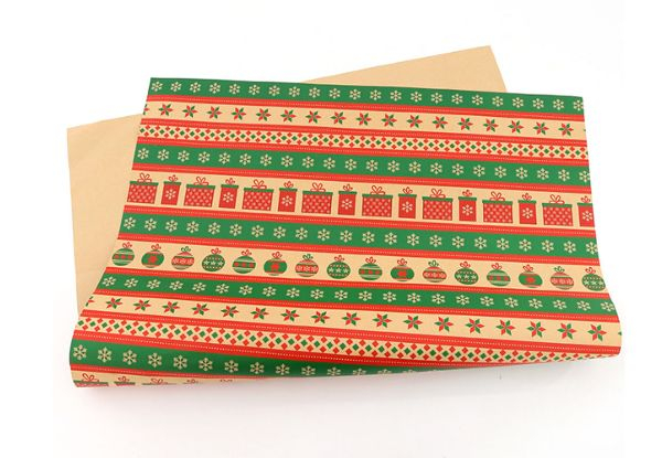 Six-Piece Christmas Wrapping Paper Rolls with Tags & Jute String - Option for Two-Set