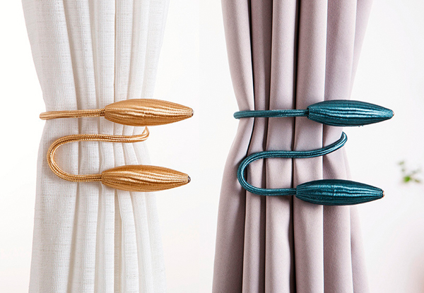 Pair of Adjustable Curtain Tiebacks - Nine Colours Available