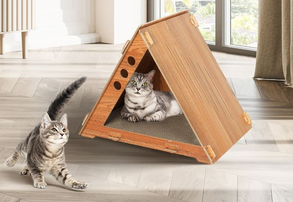 PaWz Corrugated Cat Scratching Board Condo House - Three Options Available