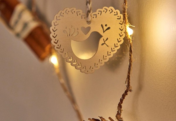 Battery-Powered LED Christmas Heart String Lights - Option for Two-Pack