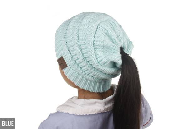 Kids Ponytail Beanie - Six Colours Available