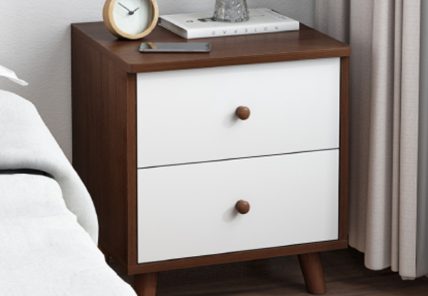 Mia Nature Bedside Table with Two Drawers