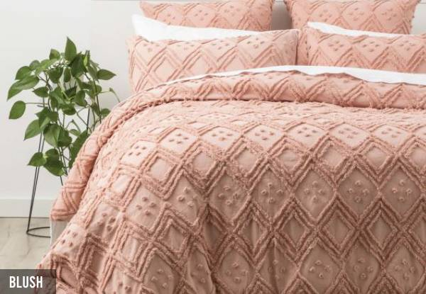 Medallion Vintage Tufted Quilt Cover Incl. Pillowcase - Available in Five Colours & Three Sizes