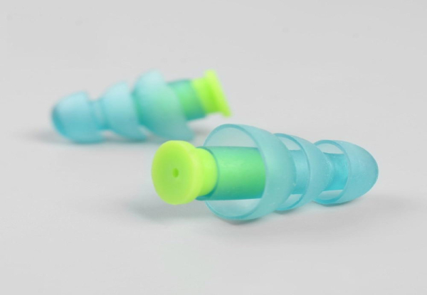 One Pair of Reusable Noise-Cancelling Silicone Earplugs