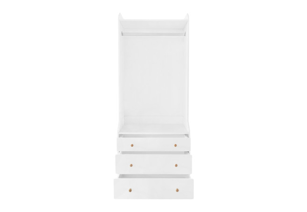 Open Storage Wardrobe Cabinet with Three Drawers