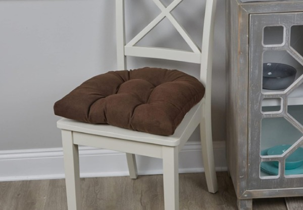Two-Piece U-Shaped Skid-Proof Dining Chair Cushions - Available in Four Colours & Options for Two-Set