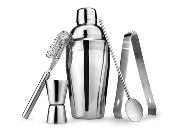 Five-Piece Stainless Steel Cocktail Maker Set
