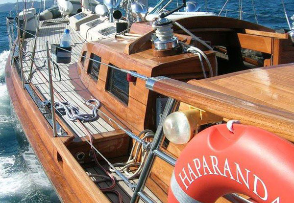 Ultimate Auckland Harbour Cruise Aboard The Haparanda Luxury Schooner for One - Option for Two, Four People incl. Bottle of Wine or a Sunset Evening Cruise for Two incl. Bottle of Wine