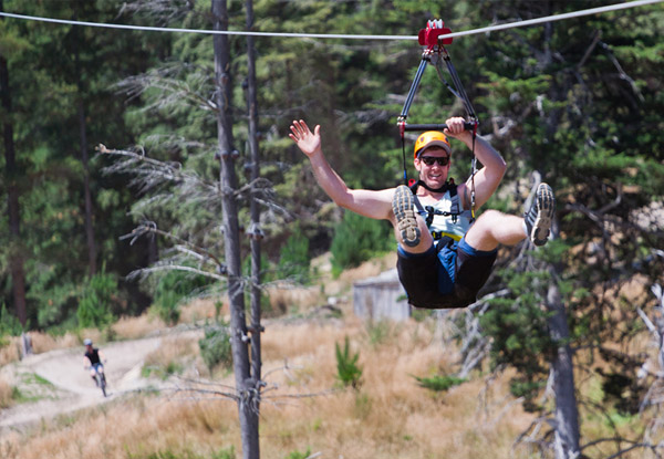 One Adult Pass to The Long Ride - New Zealand's Longest Zipline at the Christchurch Adventure Park - Option for One Youth Pass