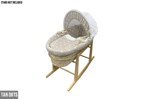 Moses Basket with Linen Range - Four Options Available