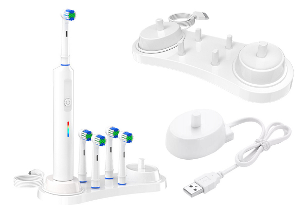 Electric Toothbrush USB Charger Dock Compatible with Braun & Oral B - Available in Two Styles & Option for Two-Pack