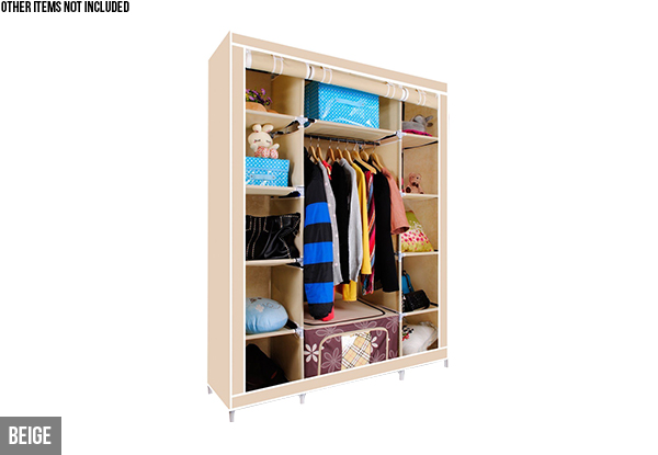 Triple Door Portable Wardrobe - Four Colours Available