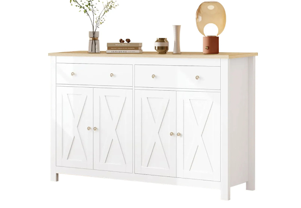 Two-Drawer Sideboard Buffet Cabinet with Four-Doors